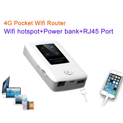 เราเตอร์พ็อกเก็ตไร้สาย 4G ขนาด 5000mAh พร้อมพอร์ต LAN LAN RJ45