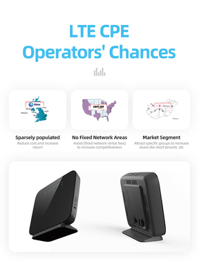 บ้าน CPE 4G Lte เราเตอร์ในร่มพร้อมช่องเสียบซิมการ์ดเสาอากาศภายนอกคู่สำหรับ Office