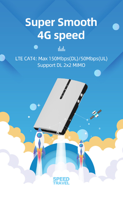 ความเร็วสูง 150Mbps Mobile Hotspot 4G Lte Router สำหรับการเดินทาง 2100mAh Battery