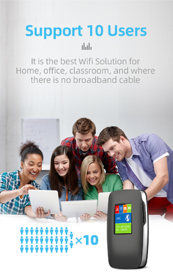 3000mAh 4G LTE เราเตอร์ไร้สาย MiFi ฮอตสปอตไร้สายพร้อมหน้าจอ LCD International Band